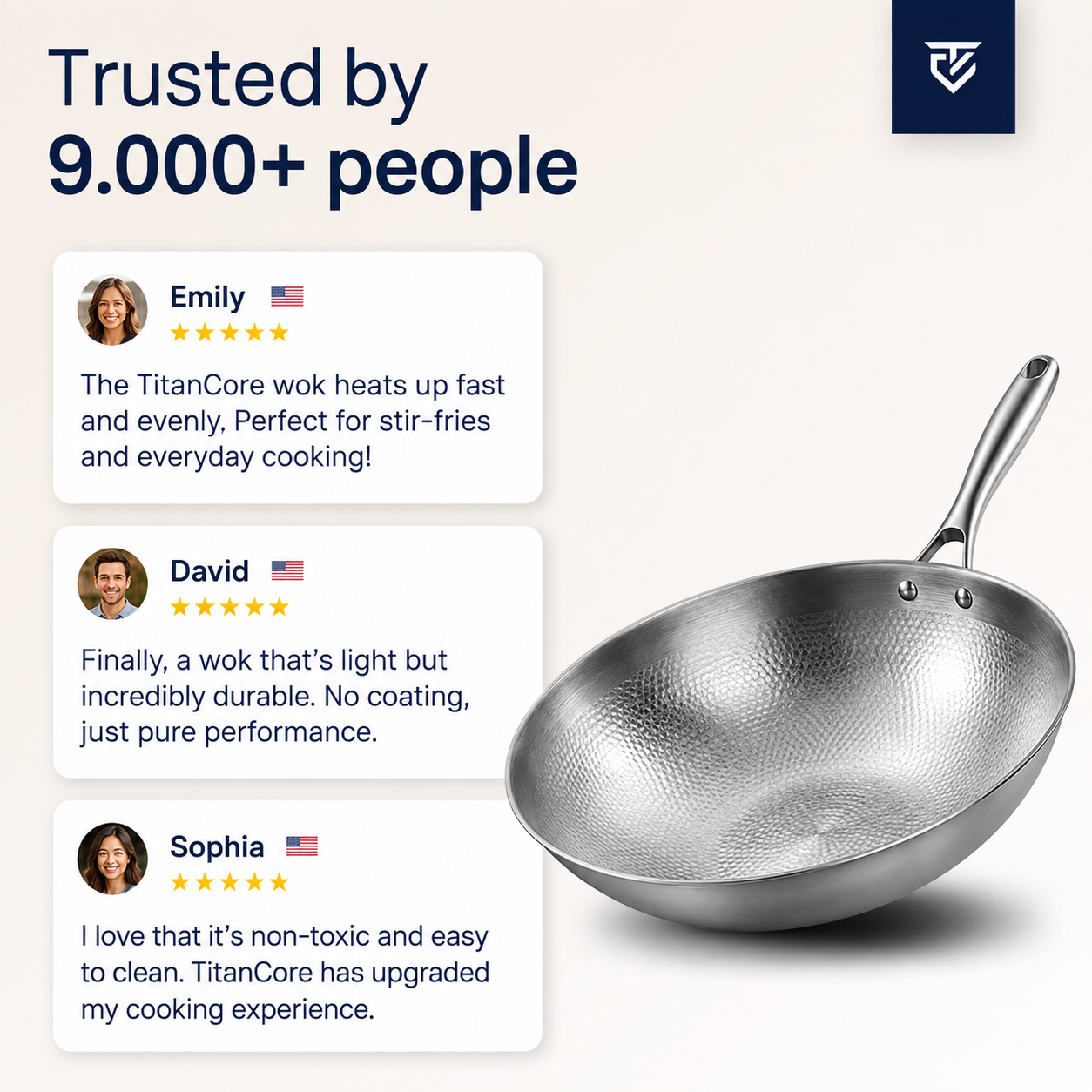 Titanium Wok Pan (32CM/12.5")