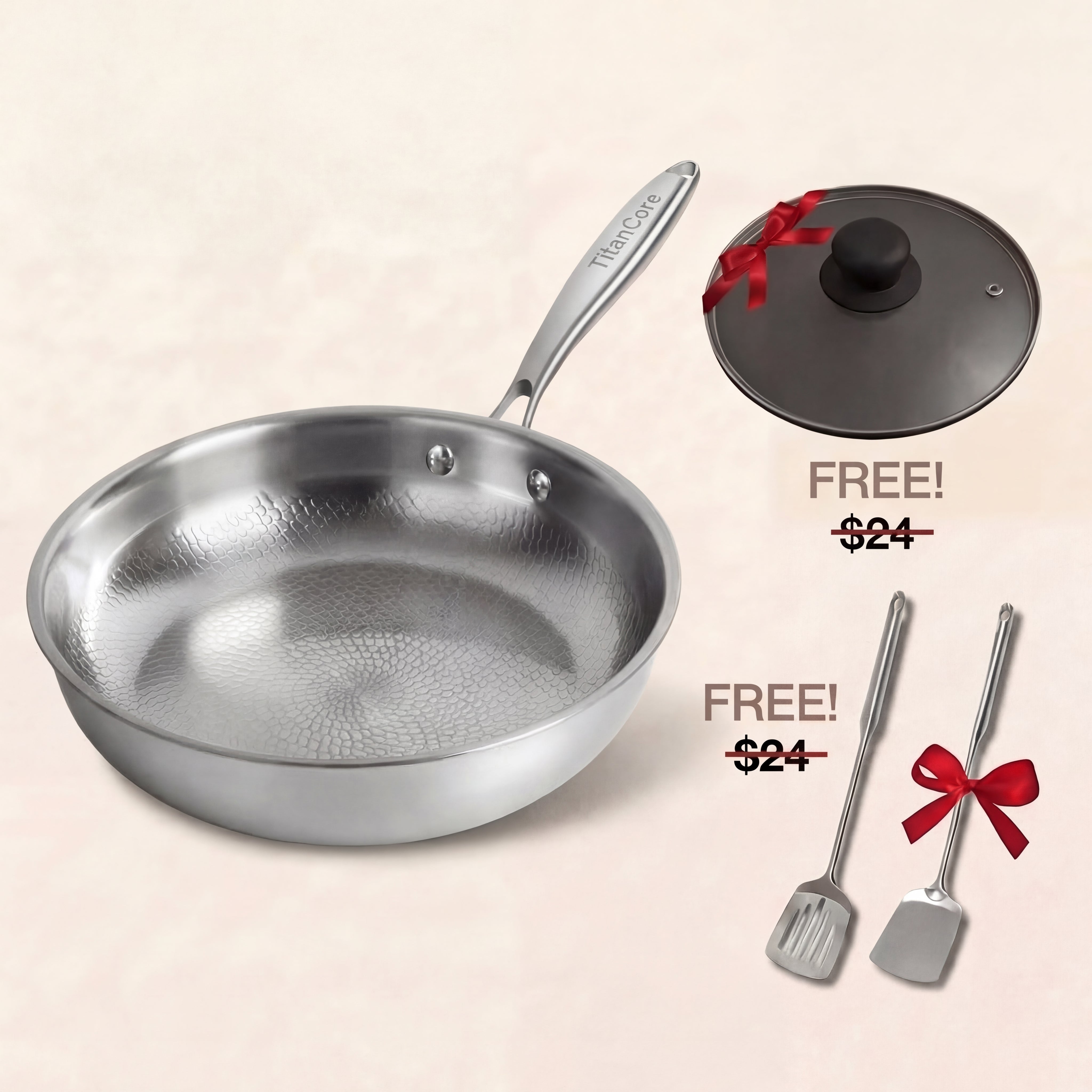 Titanium Fry Pan Pro+® | Perfect Non-Stick Cooking without Cancer-Causing Chemicals