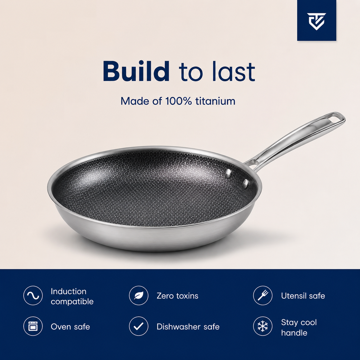 Titanium Fry Pan Pro® V2 | Perfect Non-Stick Cooking without Chemicals!