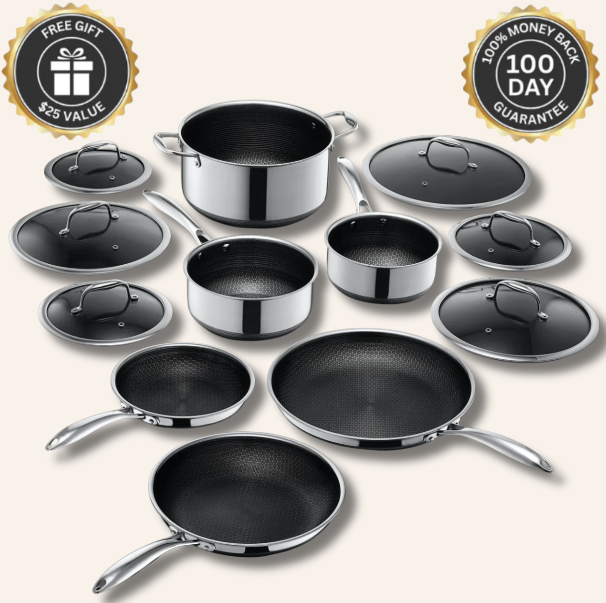 Set Profesional de Ollas y Sartenes de Titanio V2