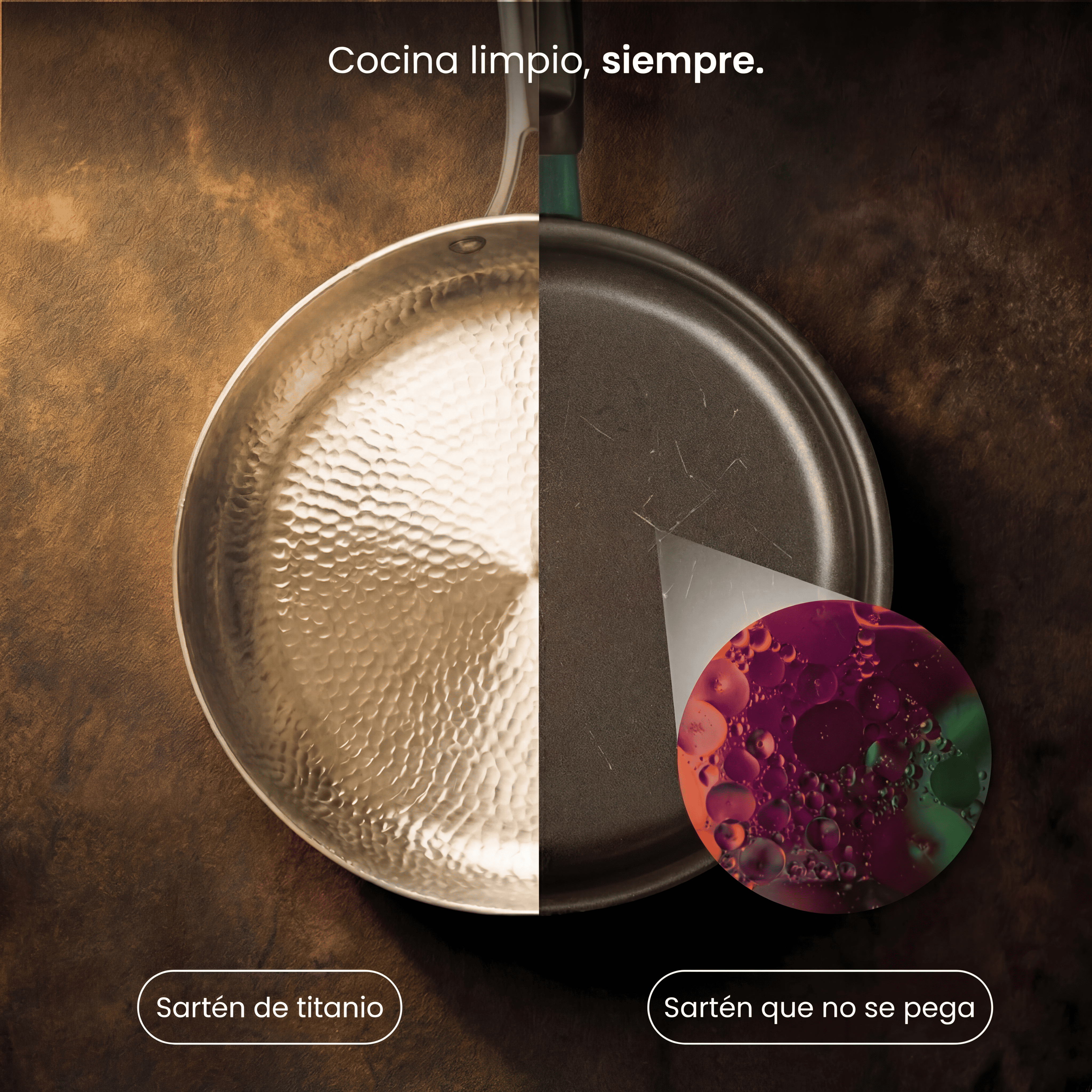 Sartén de Titanio Pro® | ¡Cocina Perfectamente Antiadherente sin Químicos Eternos!