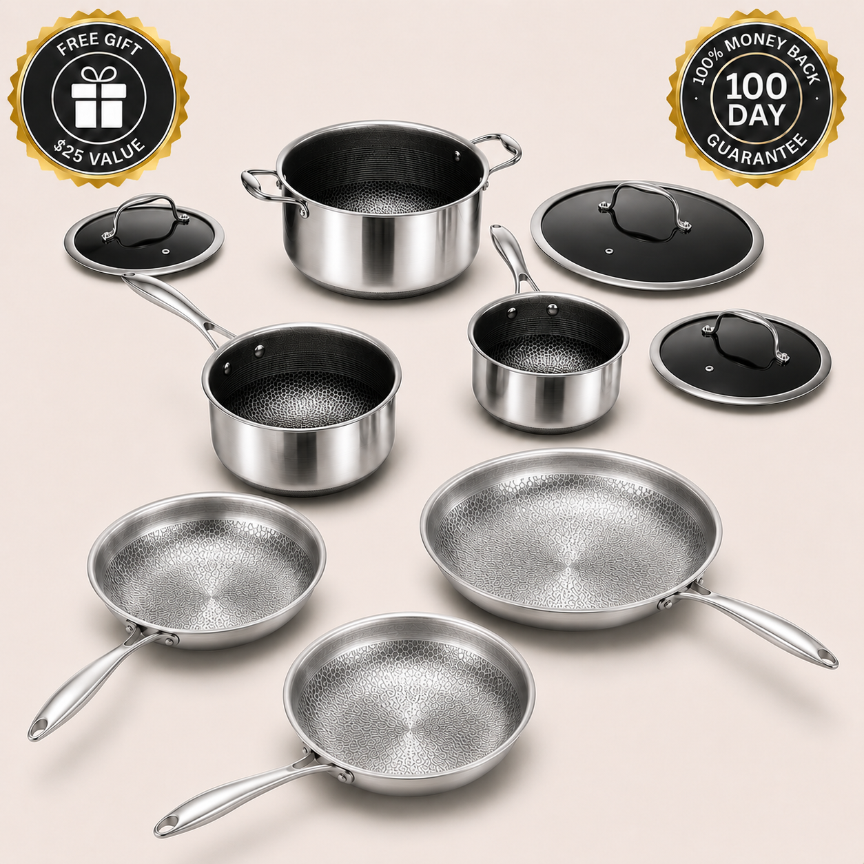 V2 Titanium Pots & Pans Set Pro