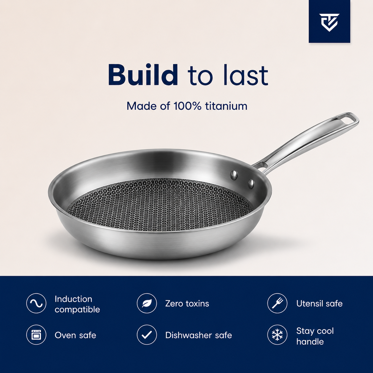 Titanium Fry Pan Pro® V2 | Perfect Non-Stick Cooking without Chemicals!