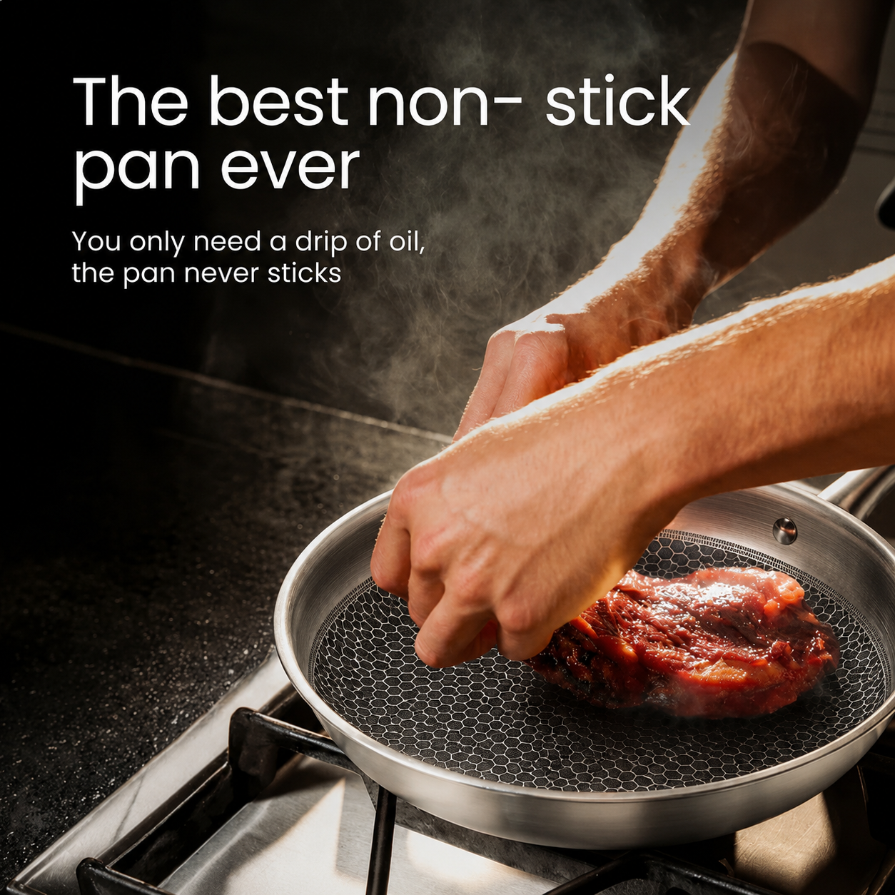 Titanium Fry Pan Pro® V2 | Perfect Honeycomb Non-Stick Cooking without Chemicals!