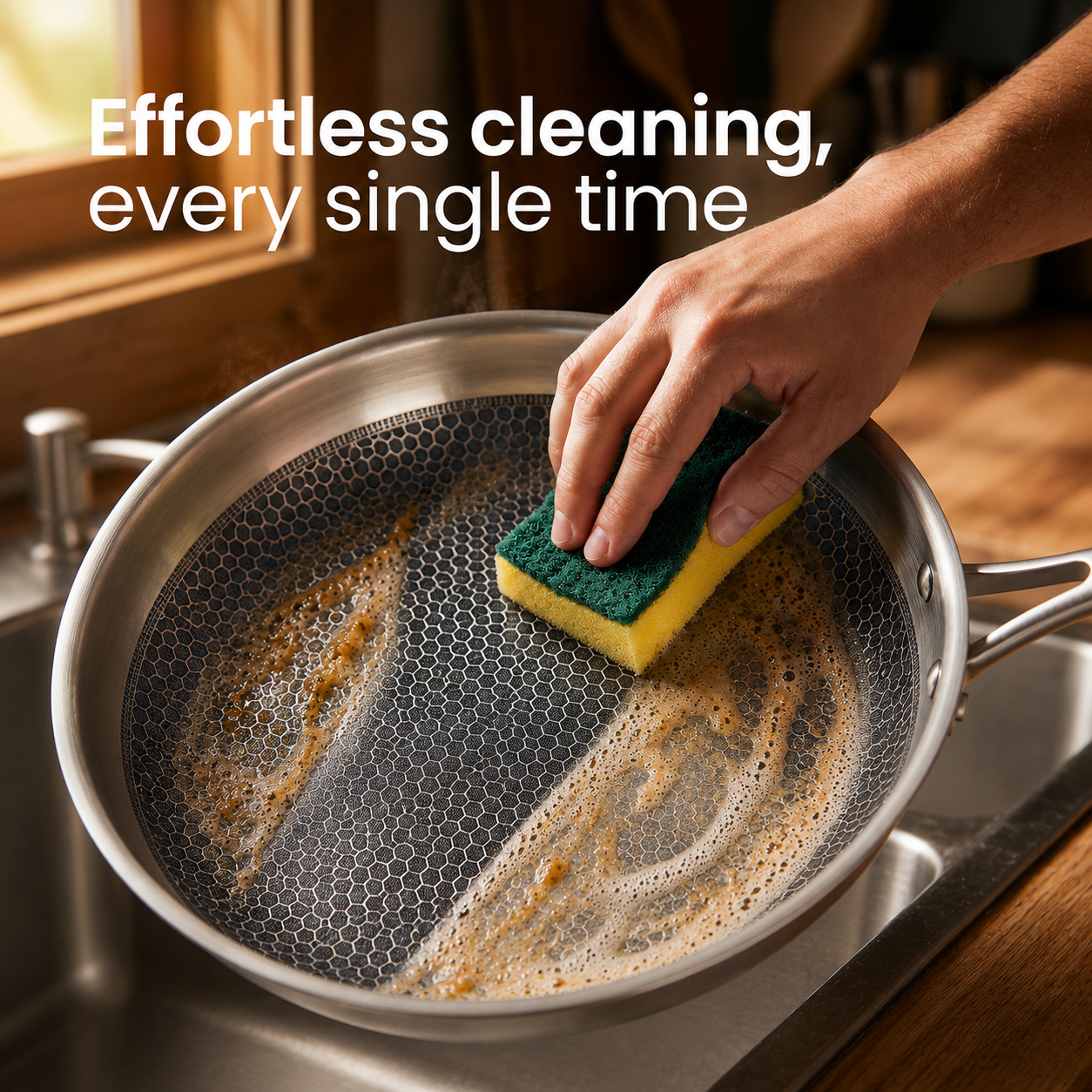 Titanium Fry Pan Pro® V2 | Perfect Honeycomb Non-Stick Cooking without Chemicals!