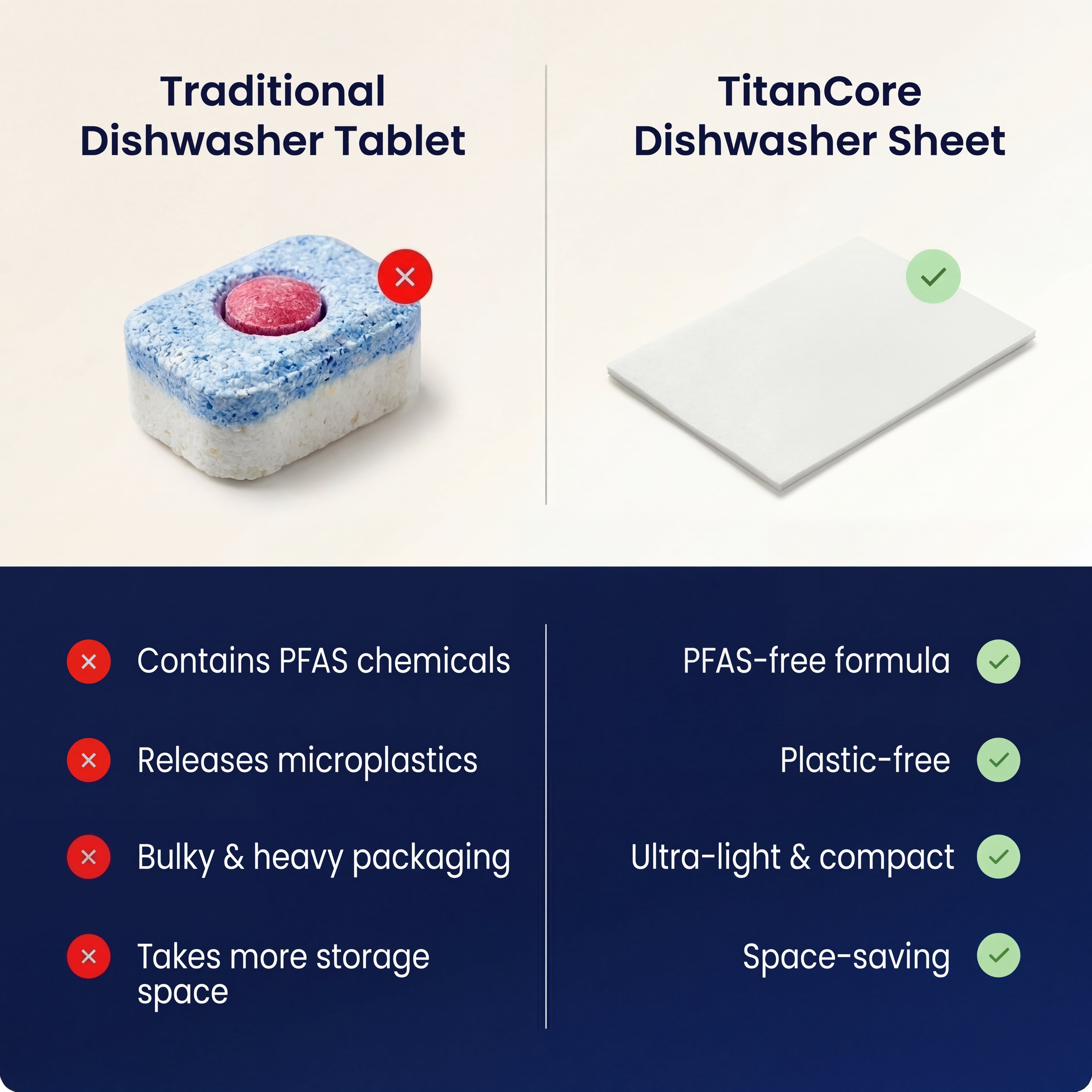 Tiras para lavavajillas | Limpieza 100% libre de microplásticos